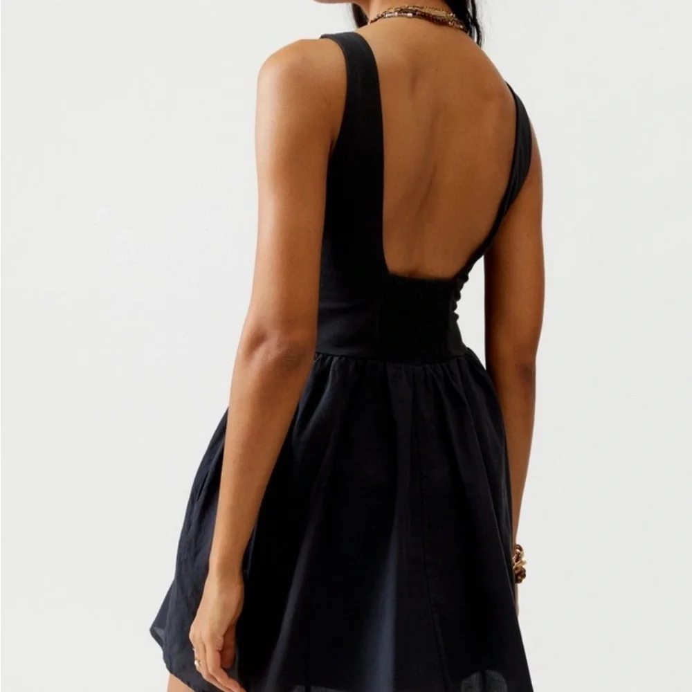 Urban Outfitters Cotton Black Fit and Flare Mini Dress - Picture 2 of 10